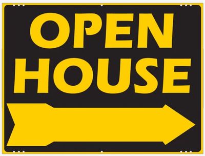 OPEN HOUSE LARGE PANEL SIGN Black &amp; Gold