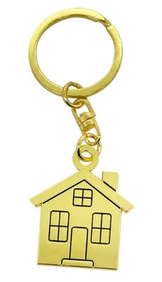 KEY CHAIN GOLD HOUSE DESIGN