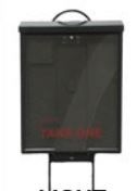 BROCHURE BOX ON STAND Black