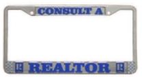 LICENSED PLATE FRAME (METAL) REALTOR BRANDED Silver
