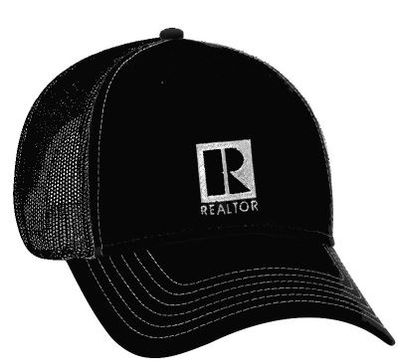 MESH BALL CAPS - REALTOR LOGO BRANDED Black/Black