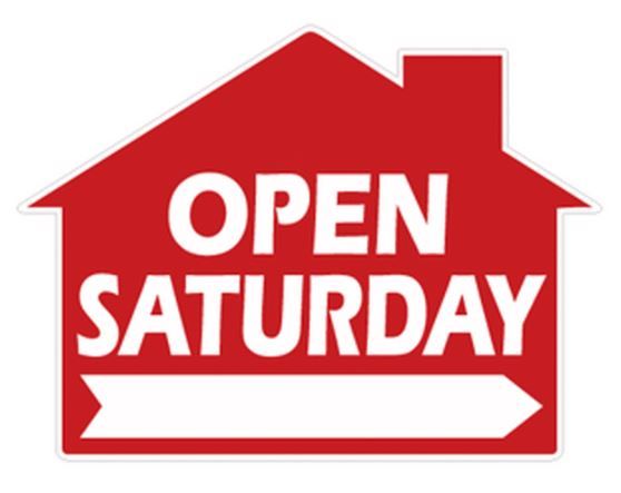 OPEN SATURDAY HOUSE SHAPE Red