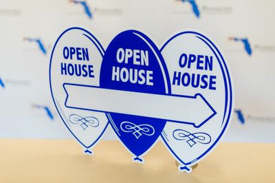 OPEN HOUSE BALLOON SHAPE SIGN Blue