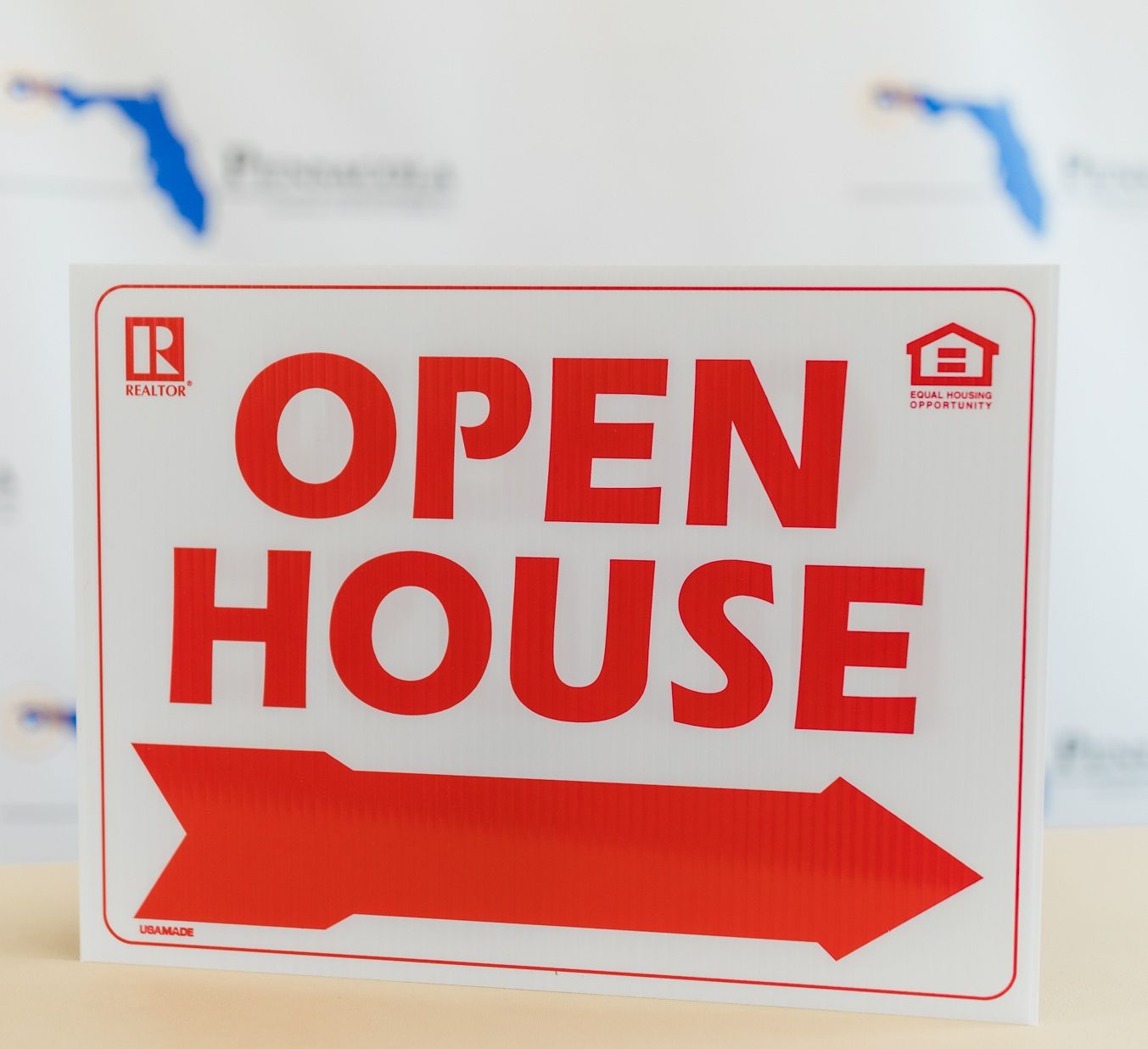 OPEN HOUSE PANEL SIGN W/ FAIR HOUSING + REALTOR  LOGOS