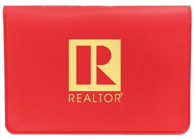 VINYL BUSINESS CARD CASE - REALTOR LOGO IMPRINT Red