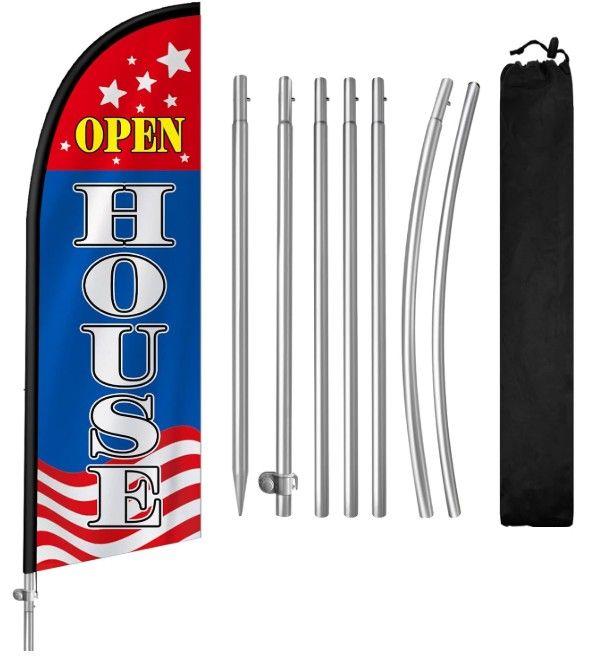 OPEN HOUSE FLAG RED,WHITE,BLUE