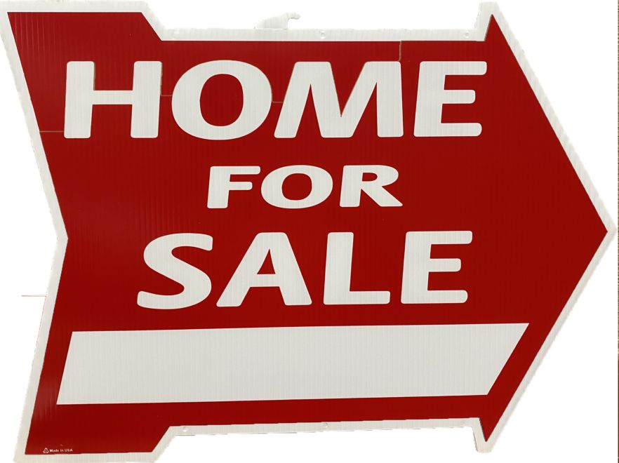 HOME FOR SALE ARROW SIGN Red