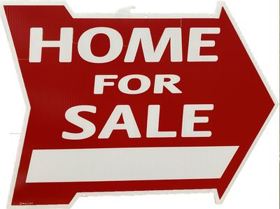 HOME FOR SALE ARROW SIGN Red