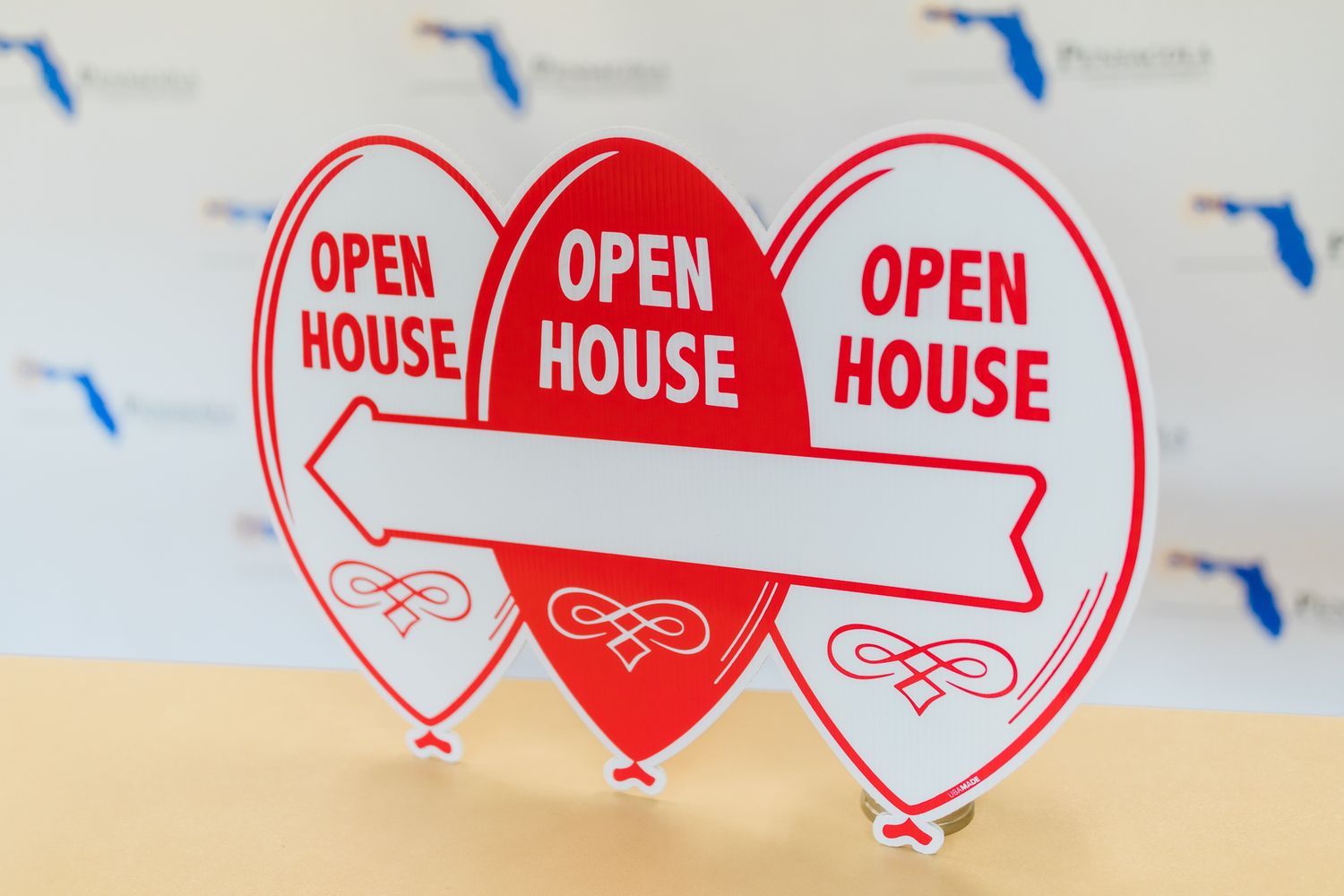 OPEN HOUSE BALLOON SHAPE SIGN Red