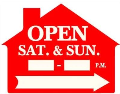 OPEN SAT &amp; SUN W/ TIME &amp; ARROW Red