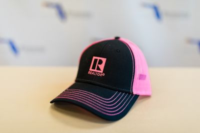 MESH BALL CAPS - REALTOR LOGO BRANDED Pink/Black