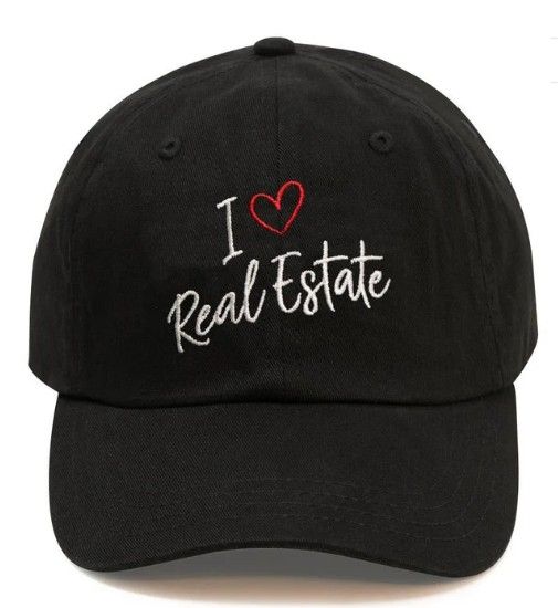 BASEBALL CAP - "I ❤ Real Estate" Black