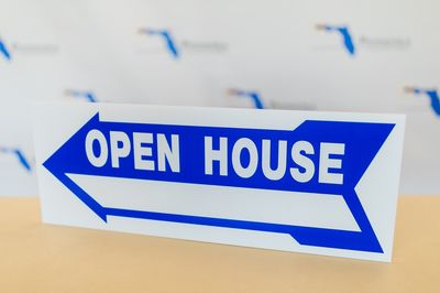 9" X 24" OPEN HOUSE RIDER SIGN Blue