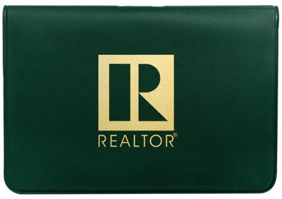VINYL BUSINESS CARD CASE - REALTOR LOGO IMPRINT Green