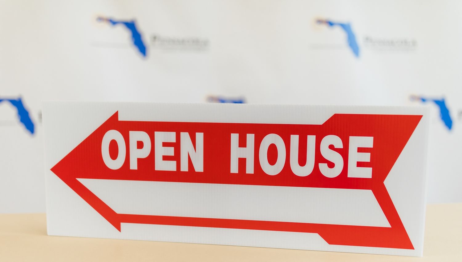 9" X 24" OPEN HOUSE RIDER SIGN Red