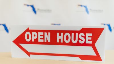 9" X 24" OPEN HOUSE RIDER SIGN Red