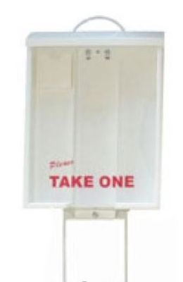BROCHURE BOX ON STAND White
