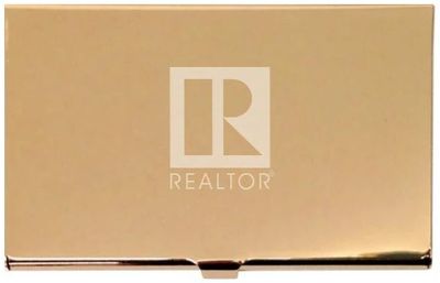 BUSINESS CARD CASE REALTOR LOGO ENGRAVED Gold
