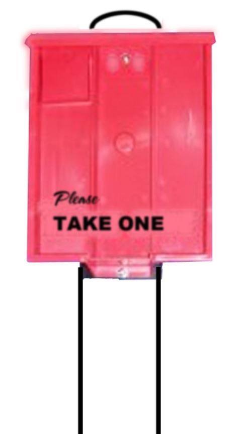 BROCHURE BOX ON STAND Red