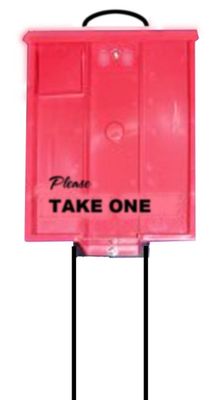 BROCHURE BOX ON STAND Red