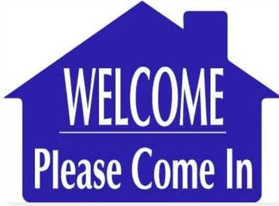 WELCOME PLEASE COME IN HOUSE  Blue