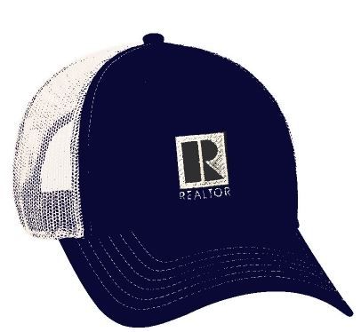 MESH BALL CAPS - REALTOR LOGO BRANDED Navy Blue/White