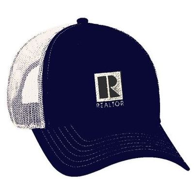 MESH BALL CAPS - REALTOR LOGO BRANDED Navy Blue/White