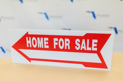 9" X 24" HOME FOR SALE RIDER SIGN Red
