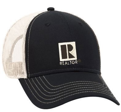 MESH BALL CAPS - REALTOR LOGO BRANDED Black/White