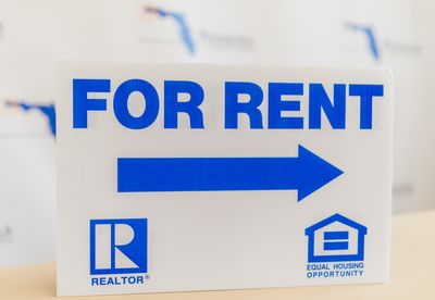 12x18 HOME FOR RENT FAIR HOUSING/REALTOR LOGOS (Blue)