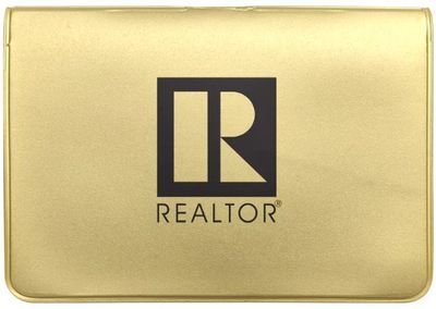 VINYL BUSINESS CARD CASE - REALTOR LOGO IMPRINT Gold