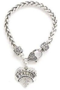 REALTOR HEART BRACELET - SILVER