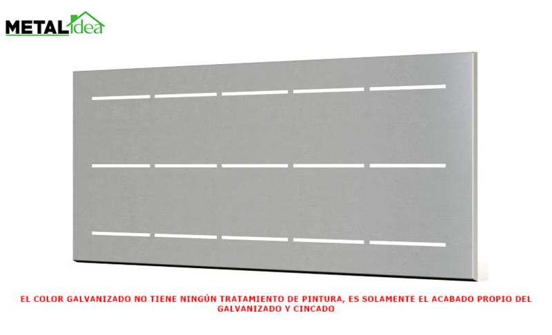 Valla S/Muro 1890x720mm Valencia, COLORES DISPONIBLES: Galvanizado (GAL)