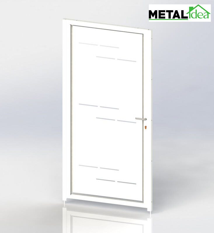 Puerta Peatonal Independiente Modelo ZARAGOZA, COLORES DISPONIBLES: Blanco (RAL 9016), MEDIDAS DISPONIBLES: 1 metro de ANCHO x 1 metro de ALTO