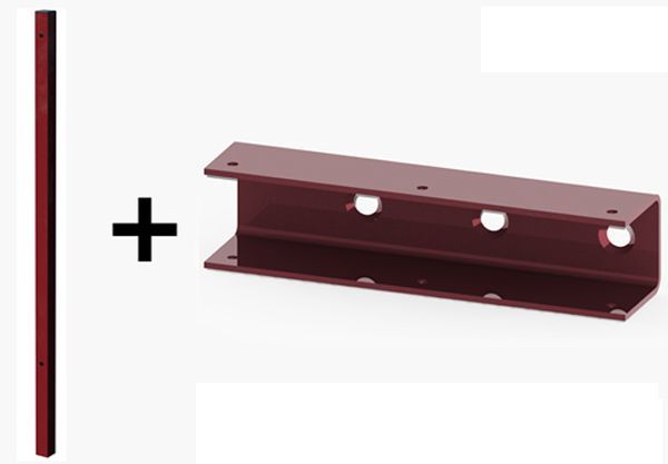 SOPORTE CENTRAL/INICIO + POSTE 40x40 a 1200mm, COLORES DISPONIBLES: GRANATE (RAL3005)