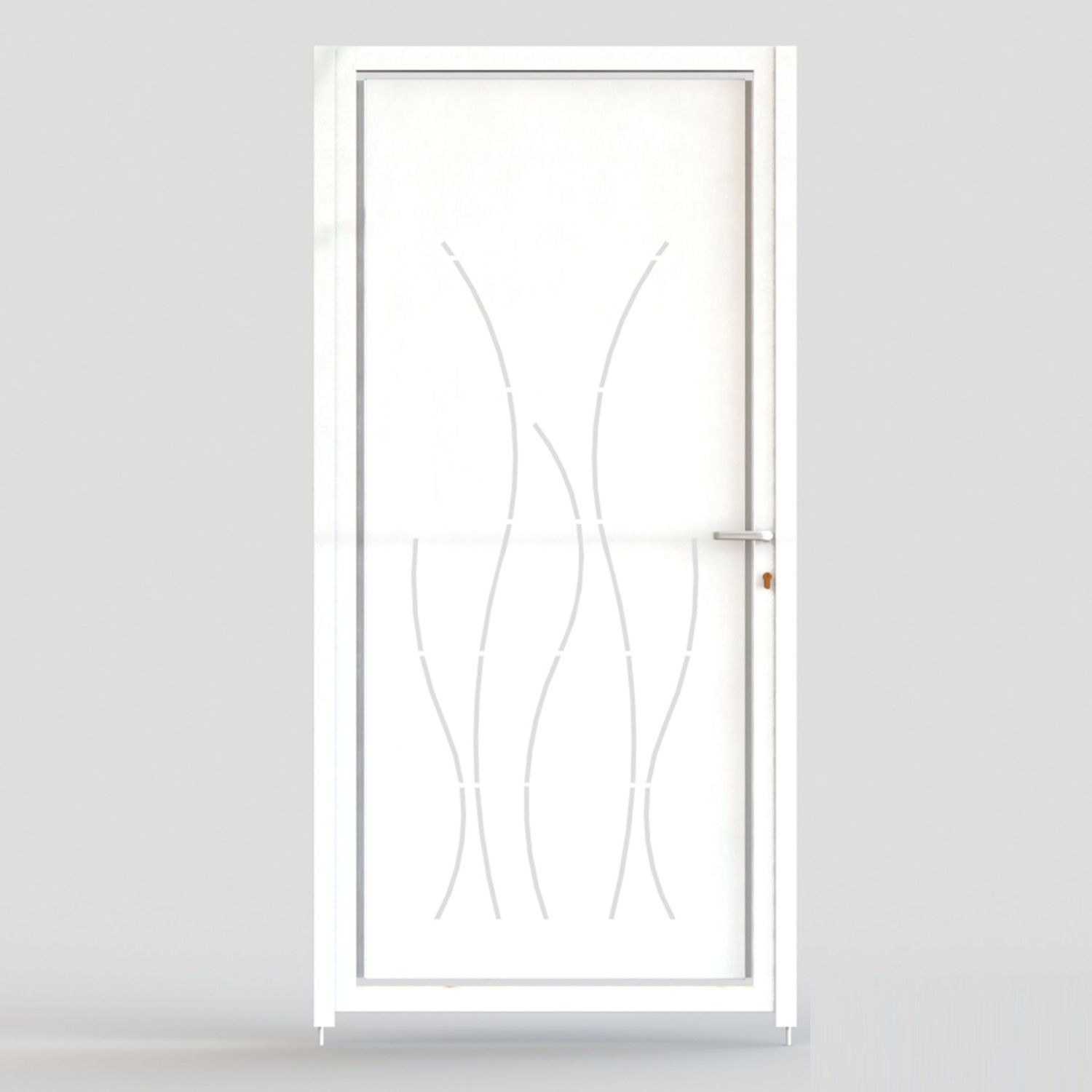 Puerta Peatonal Independiente Modelo ANDALUCIA, COLORES DISPONIBLES: Blanco (RAL 9016), MEDIDAS DISPONIBLES: 1 metro de ANCHO x 1 metro de ALTO