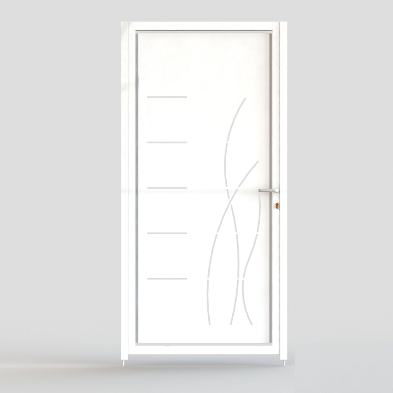 Puerta Peatonal Independiente Modelo ALMERÍA, COLORES DISPONIBLES: Blanco (RAL 9016), MEDIDAS DISPONIBLES: 1 metro de ANCHO x 1 metro de ALTO