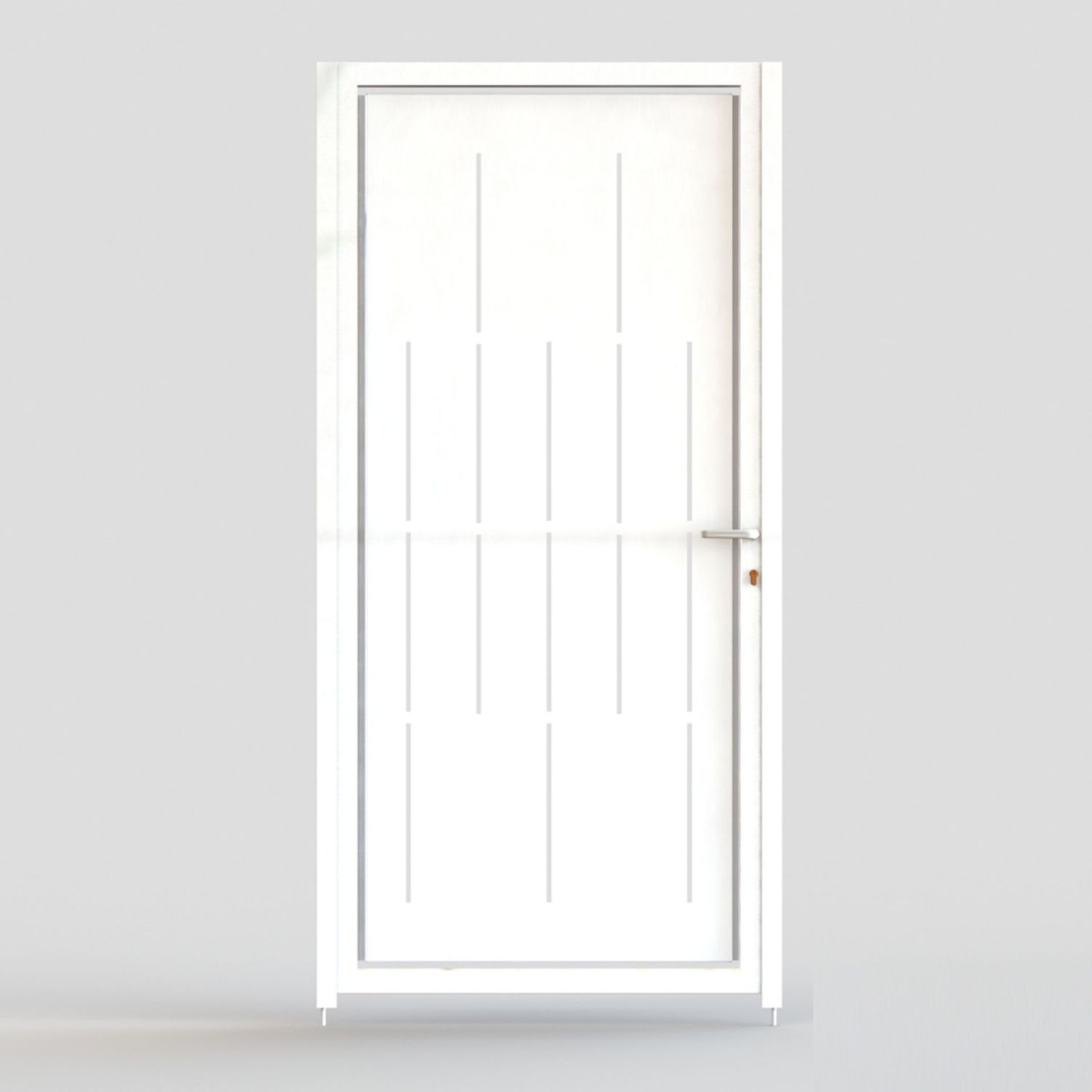 Puerta Peatonal Independiente Modelo GRANADA, COLORES DISPONIBLES: Blanco (RAL 9016), MEDIDAS DISPONIBLES: 1 metro de ANCHO x 1 metro de ALTO