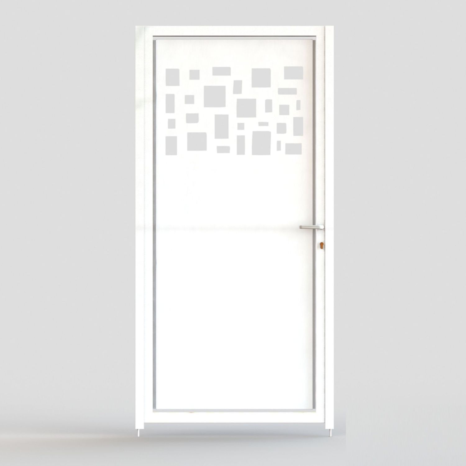 Puerta Peatonal Independiente Modelo IBIZA, COLORES DISPONIBLES: Blanco (RAL 9016), MEDIDAS DISPONIBLES: 1 metro de ANCHO x 1 metro de ALTO