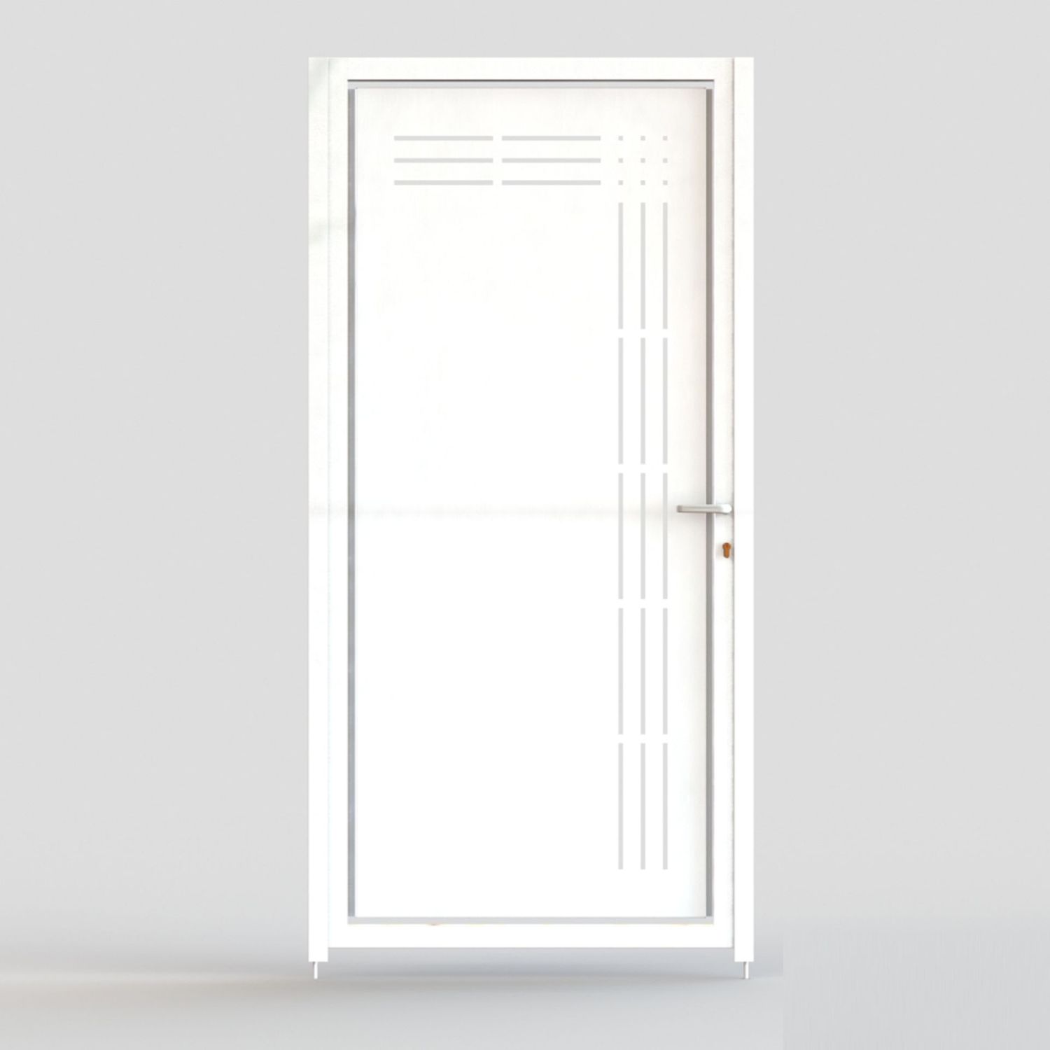 Puerta Peatonal Independiente Modelo LA CORUÑA, COLORES DISPONIBLES: Blanco (RAL 9016), MEDIDAS DISPONIBLES: 1 metro de ANCHO x 1 metro de ALTO