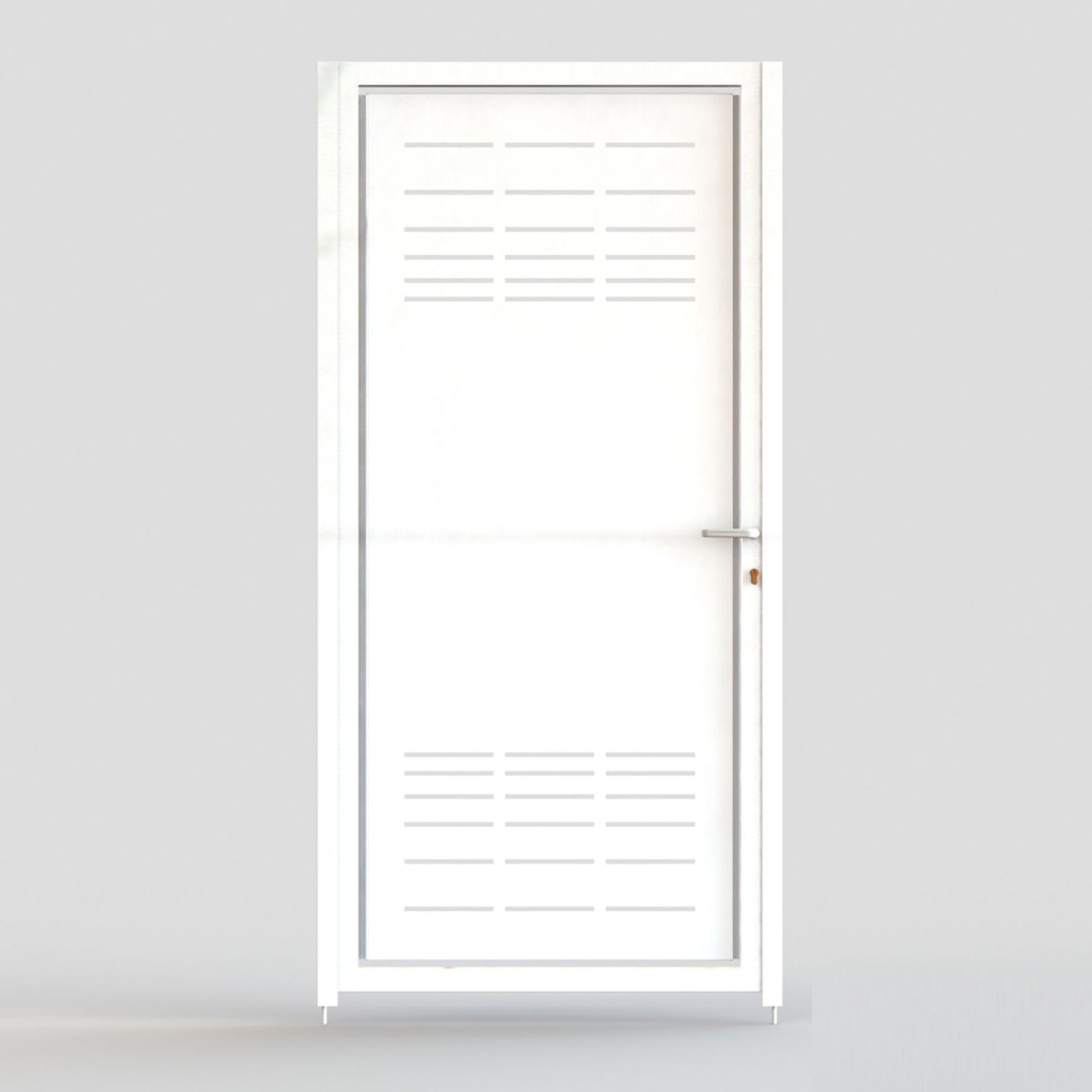 Puerta Peatonal Independiente Modelo TOLEDO, COLORES DISPONIBLES: Blanco (RAL 9016), MEDIDAS DISPONIBLES: 1 metro de ANCHO x 1 metro de ALTO