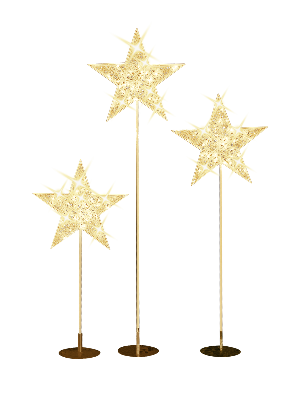 Set de 3 étoiles illuminées XXL