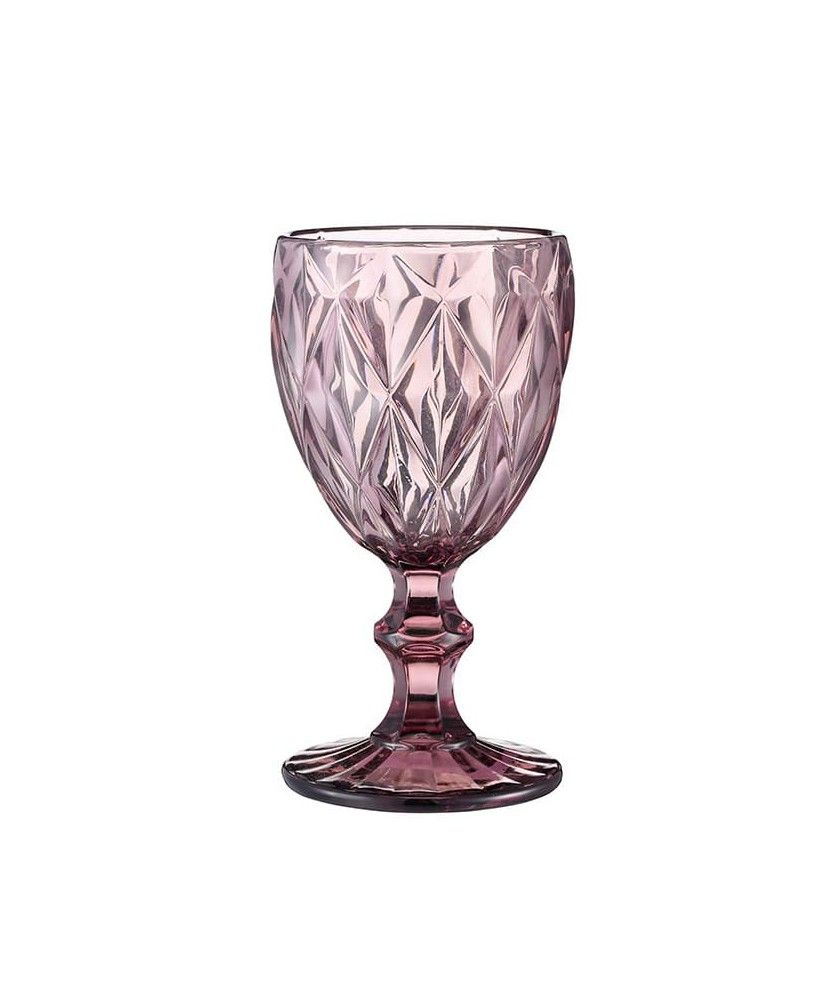 Verre vin vintage Rose bleu ou vert
