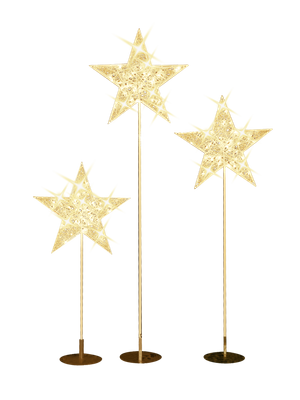 Set de 3 étoiles illuminées XXL