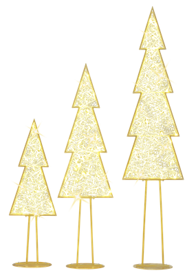 Set de 3 sapins illuminés XXL