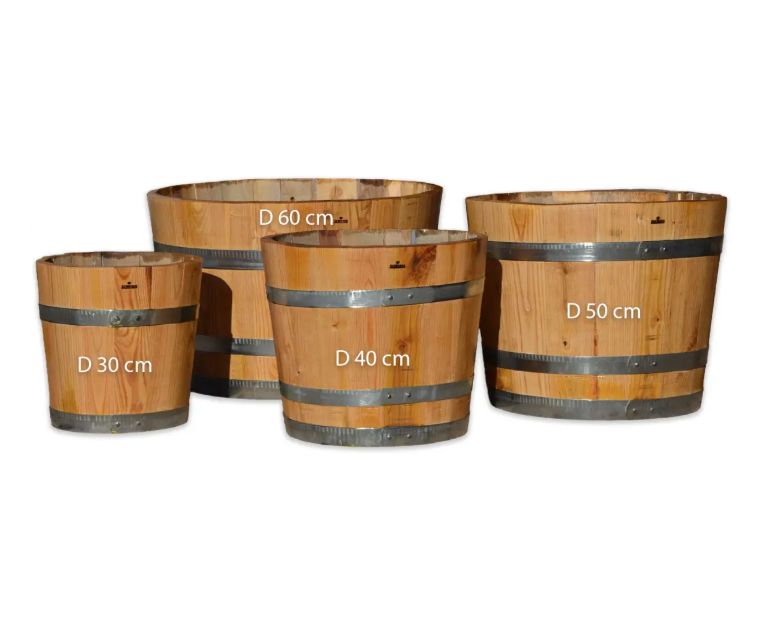 Lot de 4 Demi Tonneaux en bois