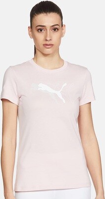 Power Graphic Tee/Chalk Pink