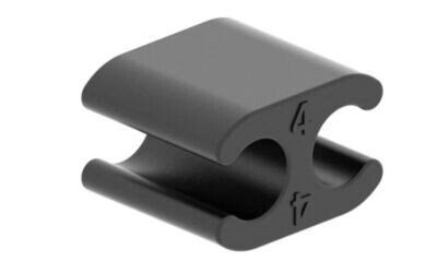 Cable fastening clip for 4 mm and 4 mm cable glands, set of 10 pieces, black