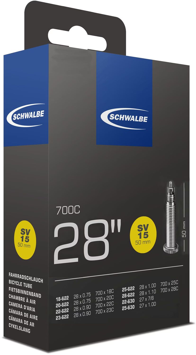 Road inner tube SV15 700x18-28C, Valve 50mm