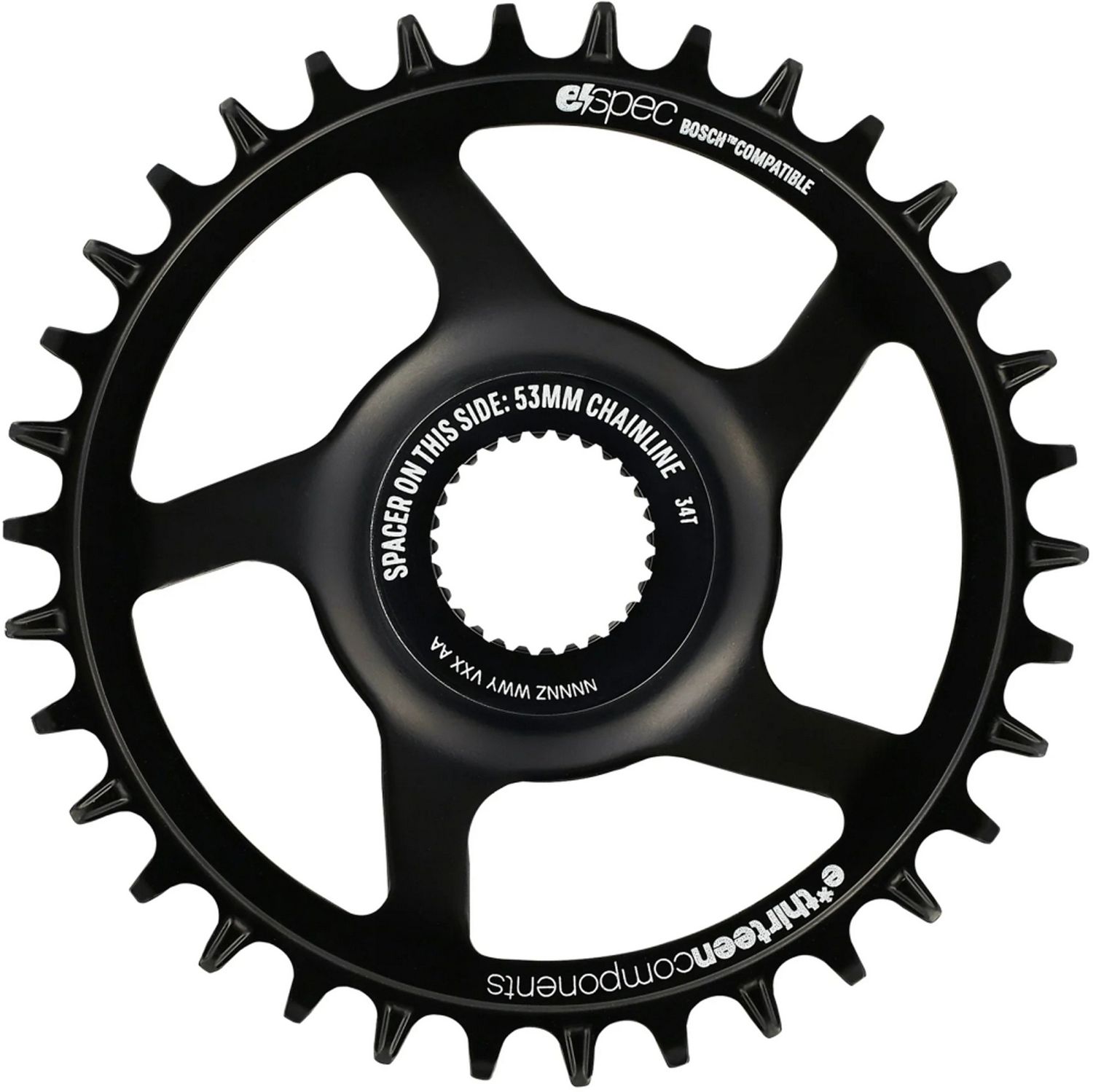 e*spec Direct Mount Kettenblatt, Bosch Gen4, 34 Z., 53/55mm Kettenlinie, 11/12-f